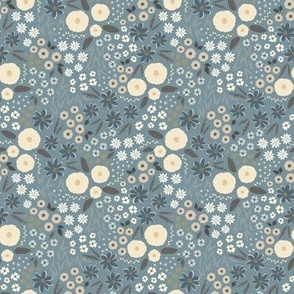 Carpet Floral Blue- small 4 in
