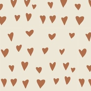 love hearts - terra on beige 