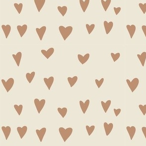 love hearts - clay on beige