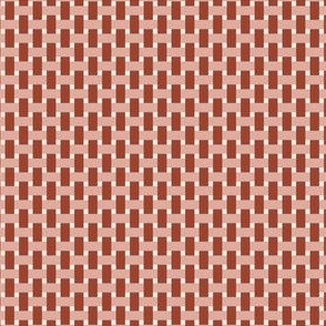 Small // Easter Basket Weave Plaid - Pink & Red