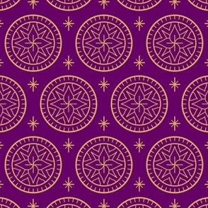 Golden Coins on Purple