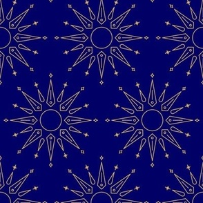 Spiky Sun on Midnight Blue