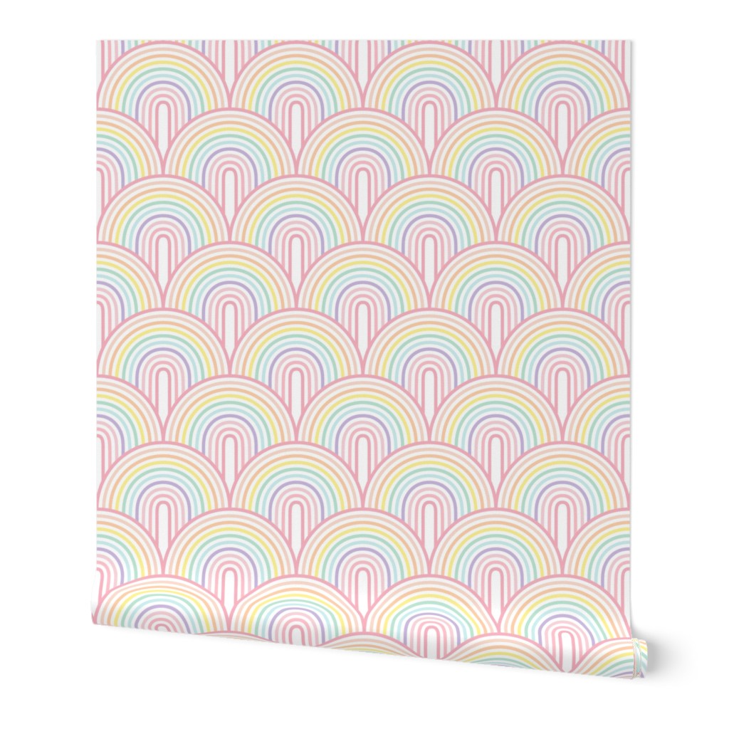 pastel rainbow scallops thick LG - my fave rainbow pastel