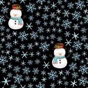 snowman snowflake black