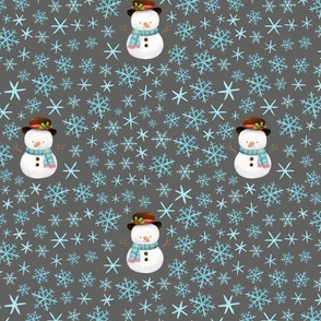 snowman snowflake grey