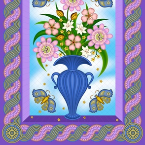 Victorian Bouquet quilt panel