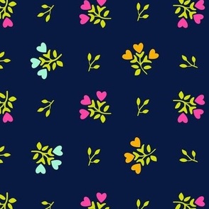 Mini Heart Flowers // Pop Art Colors