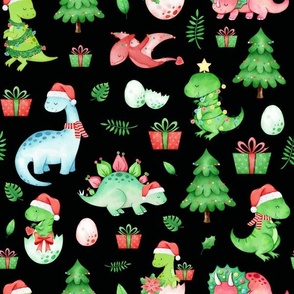 Christmas dino black