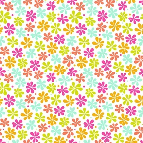 Groovy Floral Toss // Pop Art Colors on White