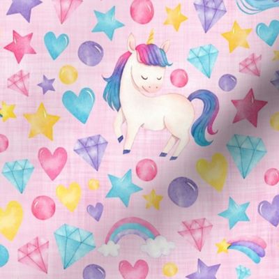 unicorn diamond pink linen