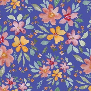 Secret Garden - watercolor floral, bright, dopamine