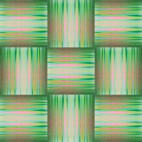 Woven Ribbons - Green and Pink