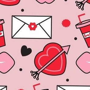 large Valentine's Day heart design on pink background