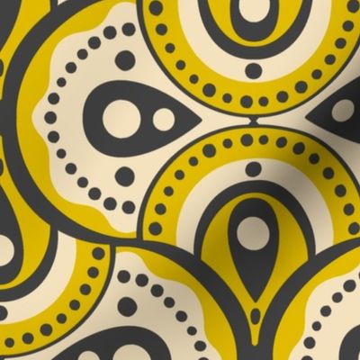 Yellow Geometric Seashell Wallpaper