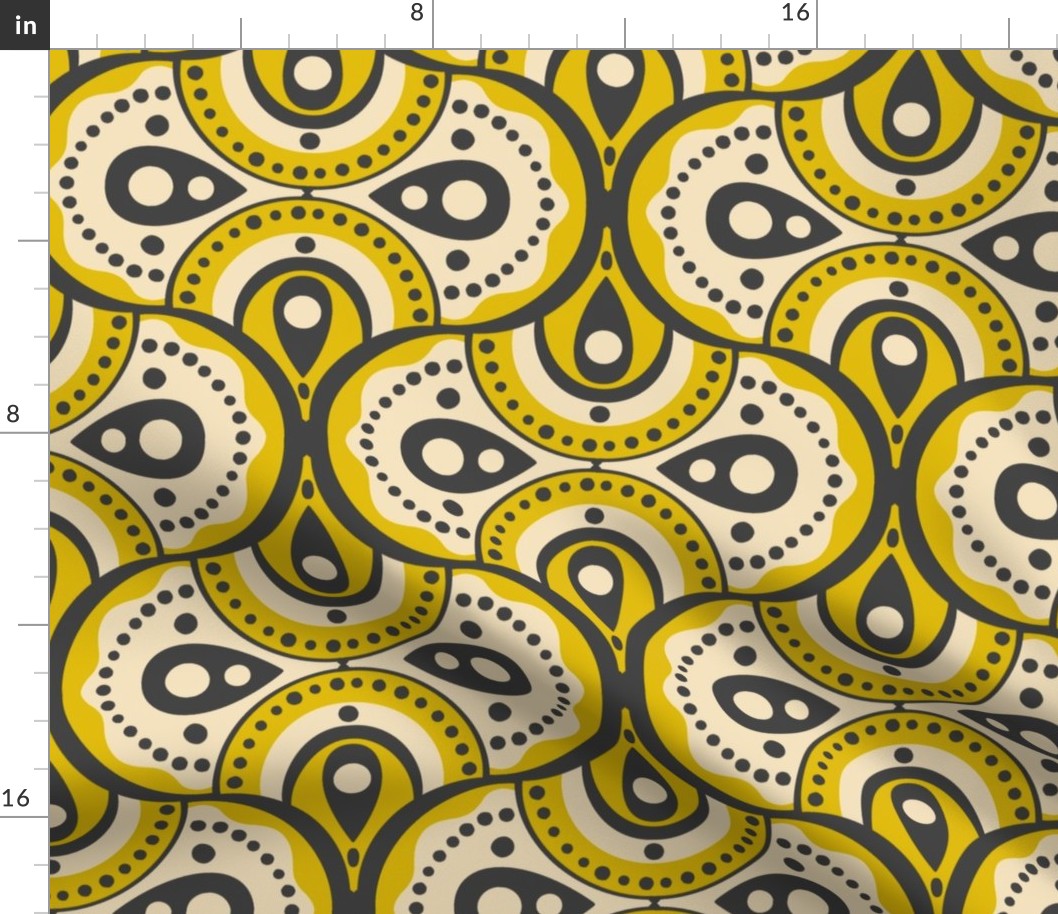 Yellow Geometric Seashell Wallpaper