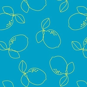 LEMONS ON BLUE