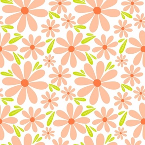 Whimsical Wildflowers - Green Tangerine