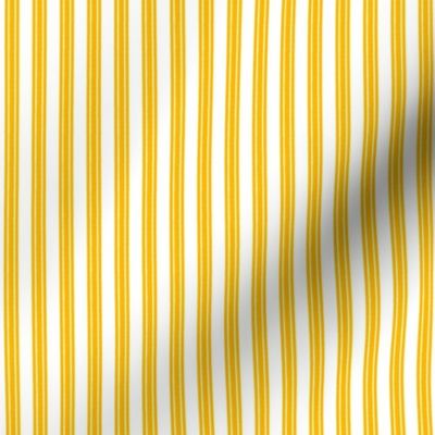 Marigold Yellow Vertical Ticking Stripes