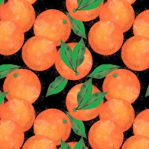 Jumbo Valencia Oranges on Black
