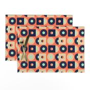 (S) Vinyl records geometric orange