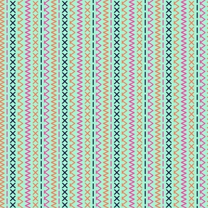 (S) Colorful sewing stiches  mint green