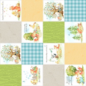 4 1/2" Fox + Bunny Friends Quilt Blanket (quilt H) Woodland Adventures Bedding // Homer and Louise collection ROTATED