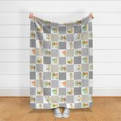 Fox + Bunny Friends Quilt Blanket (quilt F candlestick) Woodland Adventures Bedding // Homer and Louise collection ROTATED