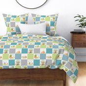 4 1/2" Fox + Bunny Friends Quilt Blanket (quilt G) Woodland Adventures Bedding // Homer and Louise collection