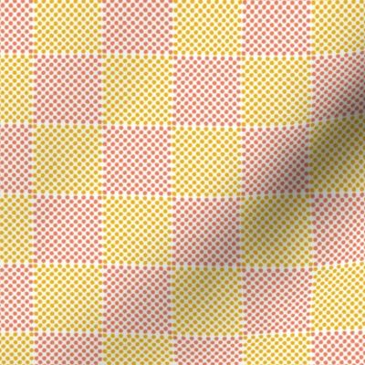 Halftone Checks // Papaya and Marigold