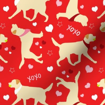 Yellow Labs Valentines Red - medium scale