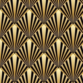 art deco rays gold black 