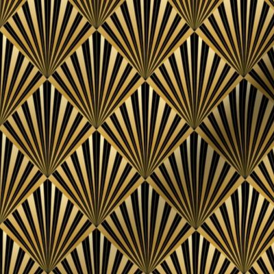 art deco rays gold with black lines 