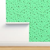 mint green with brown snowflake canvas print