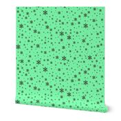 mint green with brown snowflake canvas print