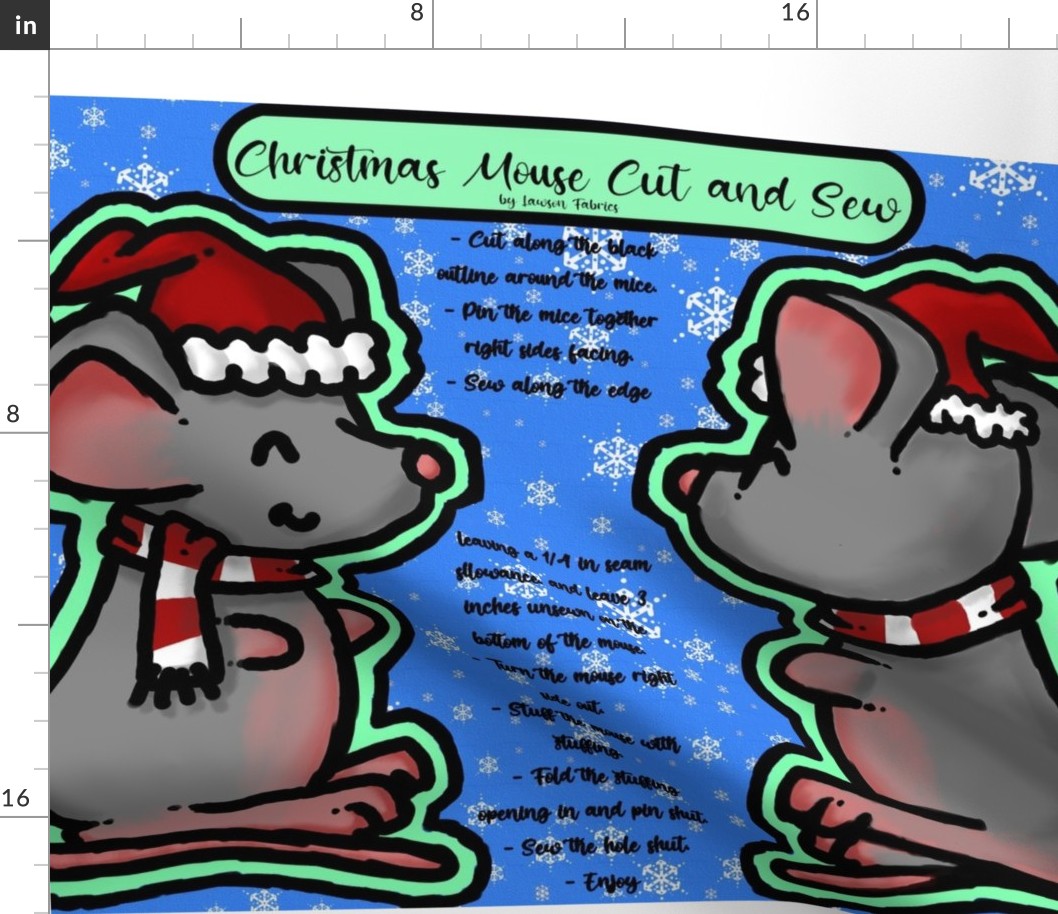 Christmas Mouse Cut and Sew Patternxcf
