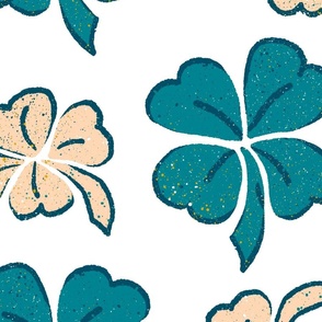 Green pastel clover shamrock pattern - large