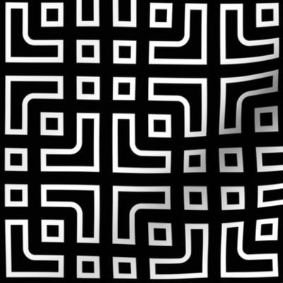 Chinese cross mosaic black white