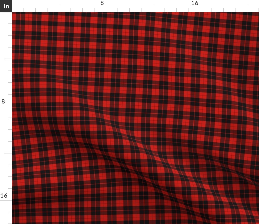 Modern Scottish red and black tartan plaid pattern 