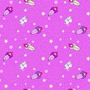 Ditsy space adventure pink