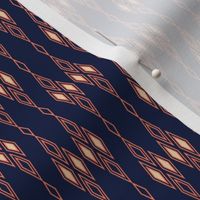 Spring fine diamond geometric blender - papaya orange on midnight blue - very small