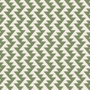 Sage Green cream African zigzag stripes