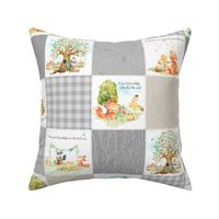 4 1/2" Fox + Bunny Friends Quilt Blanket (quilt F candlestick) Woodland Adventures Bedding // Homer and Louise collection