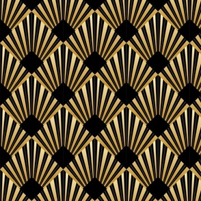 art deco rays gold blk Lines Square 5