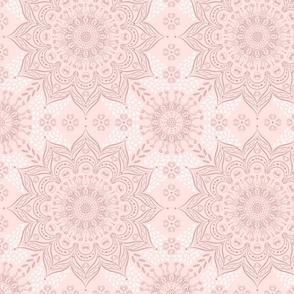 Elegant Blush Pink Boho Mandala Pattern