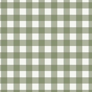 Gingham 1cm sage green buffalo check plaid