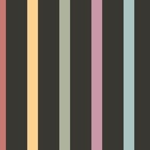 Stripes_Large scale Dark blender, yellow, green, purple, blue, pink, colourful, colorful, multicolored