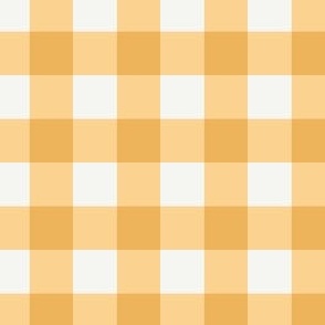 Gingham 2cm yellow gingham check plaid blender staple nursery kids spring summer picnic mustard buttercup