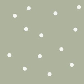 Sage polka dots - Large - spot, dot, green, muted, blender