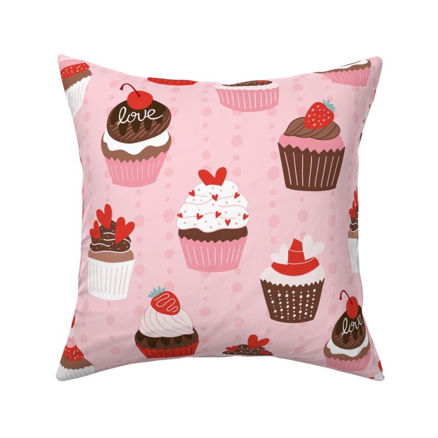 Valentine Cupcake Treats Red Pink Large Scale