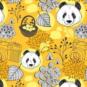 Panda on yellow